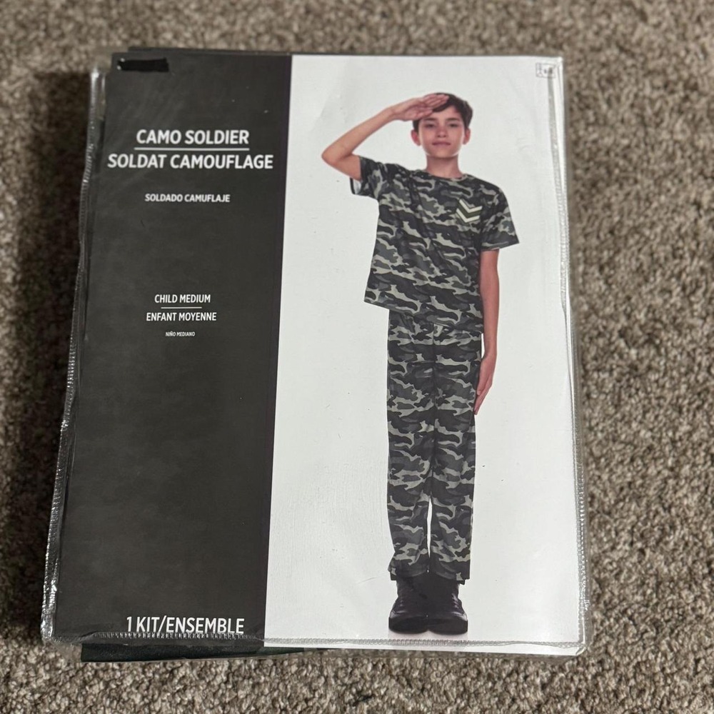 Papillon Kids Green Camo Soldier Costume Set 2pc Size Medium 6-8